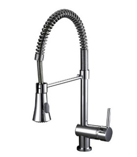 MISCELATORE RUBINETTO MONOCOMANDO LAVELLO CUCINA CON DOCCETTA ESTRAIBILE CROMO MODELLO LUNA - 1