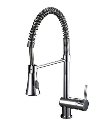 MISCELATORE RUBINETTO MONOCOMANDO LAVELLO CUCINA CON DOCCETTA ESTRAIBILE CROMO MODELLO LUNA - 1