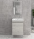 Mobile bagno a terra 55cm con 1 sportello e specchio filo lucido ''New Sava'' ice oak