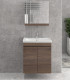 Mobile bagno sospeso 65cm con 2 porte e specchio contenitore ''New Sava'' brown