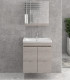 Mobile bagno sospeso 65cm con 2 porte e specchio contenitore ''New Sava'' Ice Oak