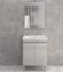 Mobile bagno a terra 65cm con 2 porte e specchio filo lucido ''New Sava'' ice oak