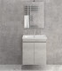 Mobile bagno sospeso 65cm con sportelli e specchio filo lucido ''New Sava'' ice oak