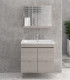 Mobile bagno sospeso 80cm con 2 porte e specchio contenitore ''New Sava'' Ice Oak