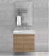 Mobile bagno sospeso 80cm con 2 porte e specchio filo lucido ''New Sava'' elvezia
