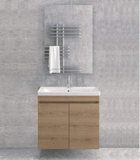 Mobile bagno sospeso 80cm con 2 porte e specchio filo lucido ''New Sava'' elvezia