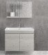 Mobile bagno sospeso 100cm con specchio contenitore a 2 porte ''New Sava'' Ice oak