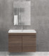 Mobile bagno sospeso 100cm con specchio filo lucido ''New Sava'' Brown