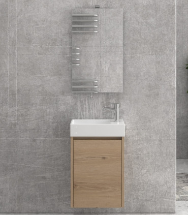 Mobile bagno sospeso 45cm con specchio filo lucido ''New Minos'' elvezia