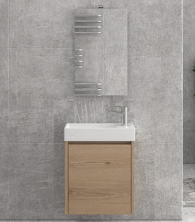 Mobile bagno sospeso 55cm con specchio filo lucido ''New Minos'' elvezia