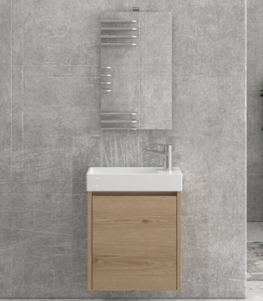 Mobile bagno sospeso 55cm con specchio filo lucido ''New Minos'' elvezia