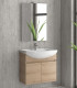 Mobile bagno sospeso 65cm con 2 porte e specchio filo lucido ''New Bianna'' elvezia