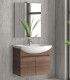 Mobile bagno sospeso 80cm con 2 porte e specchio filo lucido ''New Bianna'' colore Brown