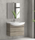 Mobile bagno sospeso 80cm con cassetto con chiusura ammortizzata, specchio filo lucido ''New Bianna'' colore Ice oak