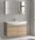 Mobile bagno sospeso 100cm con 2 porte e specchio contenitore ''New Bianna'' colore Elvezia