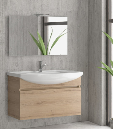 Mobile bagno sospeso 100 cm con cassetto con chiusura ammortizzata ''New Bianna'' colore Elevzia