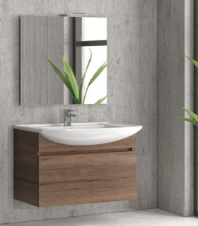 Mobile bagno sospeso 100 cm con cassetto con chiusura ammortizzata ''New Bianna'' colore Brown