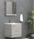 Mobile bagno sospeso 60 cm con specchio contenitore ''New Bitola'' colore Ice Oak