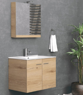 Mobile bagno sospeso 75cm con 2 ante e specchio contenitore ''New Bitola'' colore Elvezia