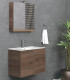 Mobile bagno sospeso 75cm con 2 ante e specchio contenitore ''New Bitola'' colore Brown