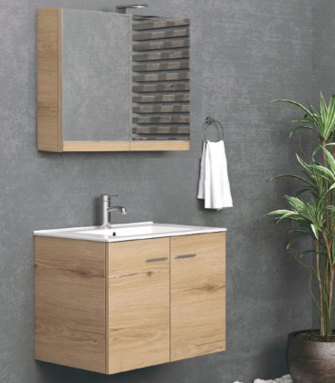 Mobile bagno sospeso 90cm con specchio contenitore ''New Bitola'' colore Elvezia
