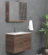 Mobile bagno sospeso 90cm con specchio contenitore ''New Bitola'' colore Brown