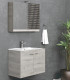 Mobile bagno sospeso 90cm con specchio contenitore ''New Bitola'' colore Ice Oak