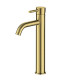Rubinetto miscelatore lavabo alto in acciaio inox, linee tonde finitura Oro Spazzolato ''Artemis oro''