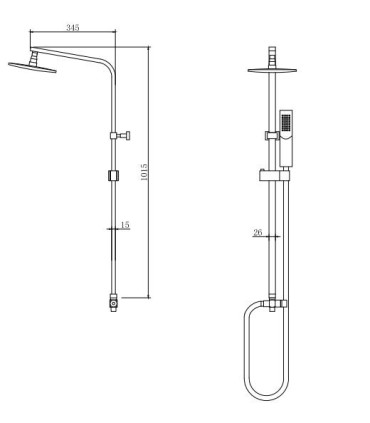 COLONNA ASTA SALISCENDI DOCCIA FISSA " VASILEIA " CON SOFFIONE TONDO IN ABS - 2
