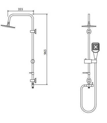 COLONNA ASTA SALISCENDI DOCCIA FISSA " GIOTA " CON SOFFIONE IN ABS - 2