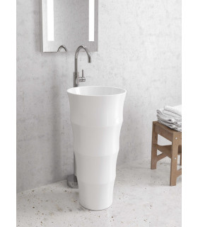 Lavabo a colonna louvre freestanding da terra appoggio centro stanza totem in ceramica ap shop online