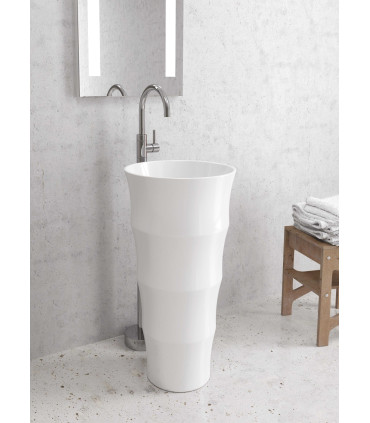 Lavabo a colonna louvre freestanding da terra appoggio centro stanza totem in ceramica ap shop online