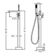 rubinetto miscelatore lavabo quadro centro stanza freestanding posizionamento libero scheda tecnica