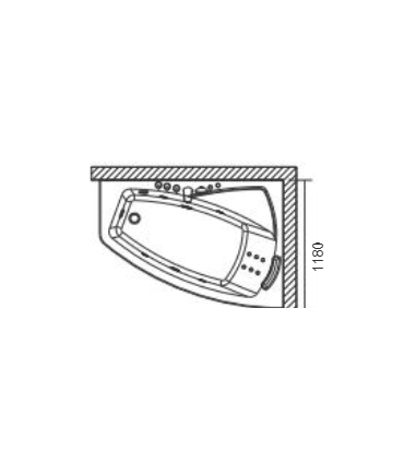VASCA DA BAGNO IDROMASSAGGIO ASIMMETRICA SX CM 2 POSTI IN ACRILICO POSIZIONAMENTO AD ANGOLO "VESTA" - 3