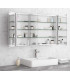 SPECCHIO BAGNO RETTANGOLARE CONTENITORE TRE ANTE STRUTTURA ALLUMINIO 1200 mm X 600 mm X 145 mm " ECONOMY1200" - 2