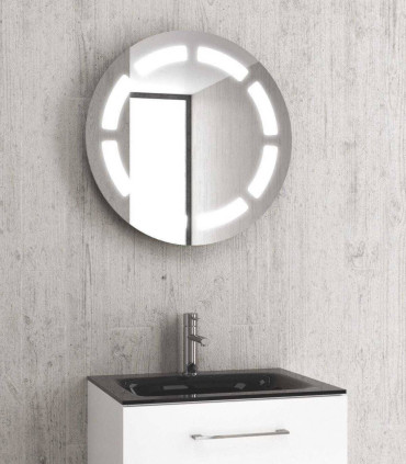 specchio retroilluminato a led tondo struttura in acciaio inox 53x14 ap shop online