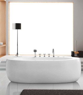 vasca da bagno idromassaggio 190 cm diana ovale bianca centro stanza moderna freestanding posizionamento libero ap shop online
