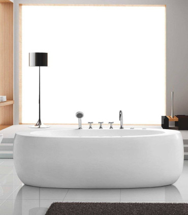 vasca da bagno idromassaggio 190 cm diana ovale bianca centro stanza moderna freestanding posizionamento libero ap shop online