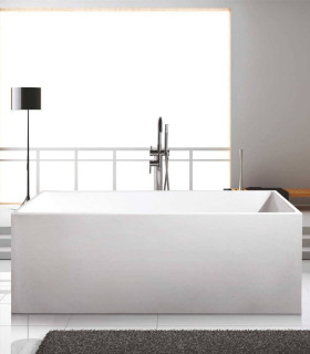 vasca in ceramica 170 cm rettangolare bianca centro stanza freestanding kyveli ap shop online