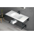 mobile bagno in ferro sospeso stile industrial in nero opaco matt 100 cm strutturametallo acciaio inox ap shop online