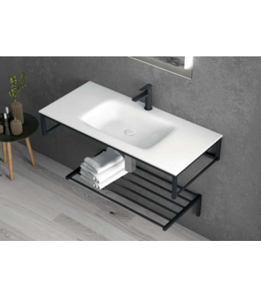 mobile bagno in ferro sospeso stile industrial in nero opaco matt 100 cm strutturametallo acciaio inox ap shop online
