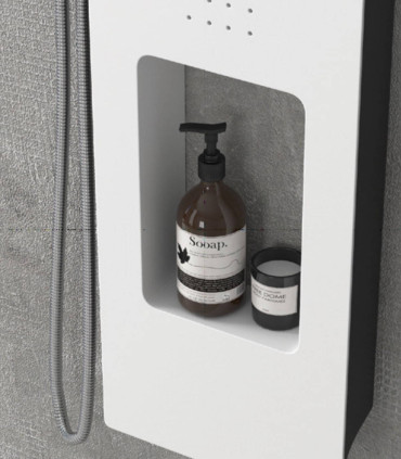 colonna doccia pannello doccia idromassaggio bianco nero touch alluminio due postazioni getti tre funzioni ap shop online