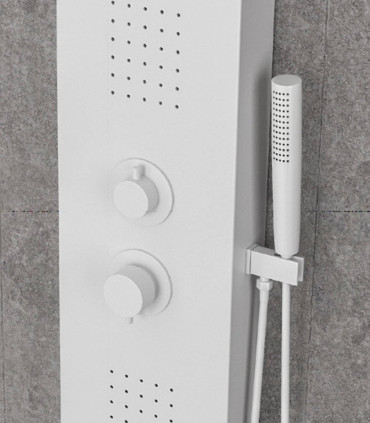 colonna pannello doccia idromassaggio finitura bianco opaco alluminio getti idro selettore 3 funzioni ap shop online