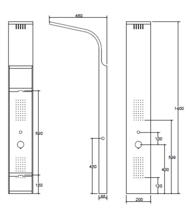 colonna pannello doccia idromassaggio finitura bianco opaco a7304b in alluminio scheda tecnica ap shop online