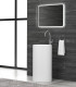 Lavabo bagno freestanding a colonna tondo bianco opaco da terra installazione centro stanza Milos in solidsurface ap shop online