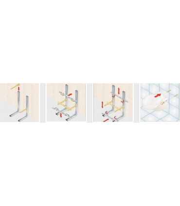Kit Sistema di fissaggio fischer per sostegno sanitari sospesi murata LC plus vaso - bidet - 3