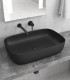 Lavabo bacinella bagno 60x40 da appoggio in solidsurface nero Opaco matt per mensoloni bagno ap shop online