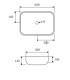 Lavabo bacinella bagno 60x40 da appoggio in solidsurface Grigio Opaco matt per mensoloni bagno - 2