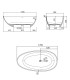 Vasca da bagno 170 cm ovale freestanding posizionamento libero centro stanza in Solidsurface design moderno ap shop online