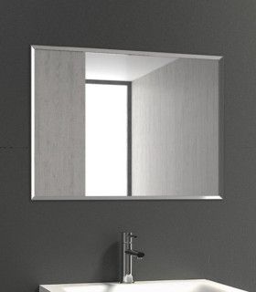 specchio fililucido semplice con cornice in acciaio inox rettangolare reversibile 600x800X20